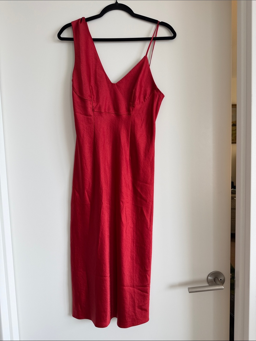 Alexander Wang Red Asymmetric Midi Slip Dress